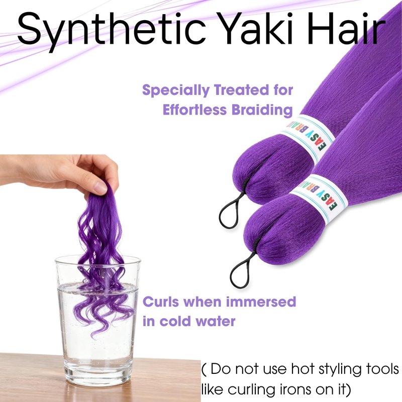 30in Long Purple Hair Extensions for Braids: Pre Stretched Purple Braid Wigs, Jumbo Braiding Hair for Women Themed Dress Up Party Cosplay Birthday Halloween Costume Wig (30in, Count, 2)