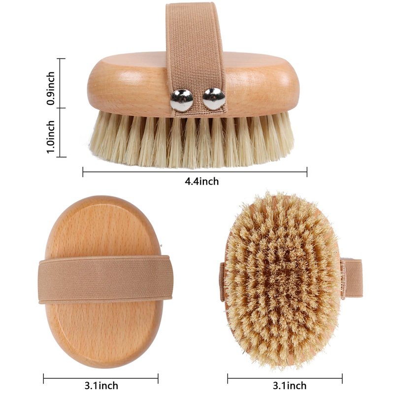 OWIIZI Dry Brushing Body Brush with Soft Vegan Bristles Antiskid Wooden Exfoliator Bath Scrubber for Wet or Dry Exfoliating,Body Scrub Deep Cleanse