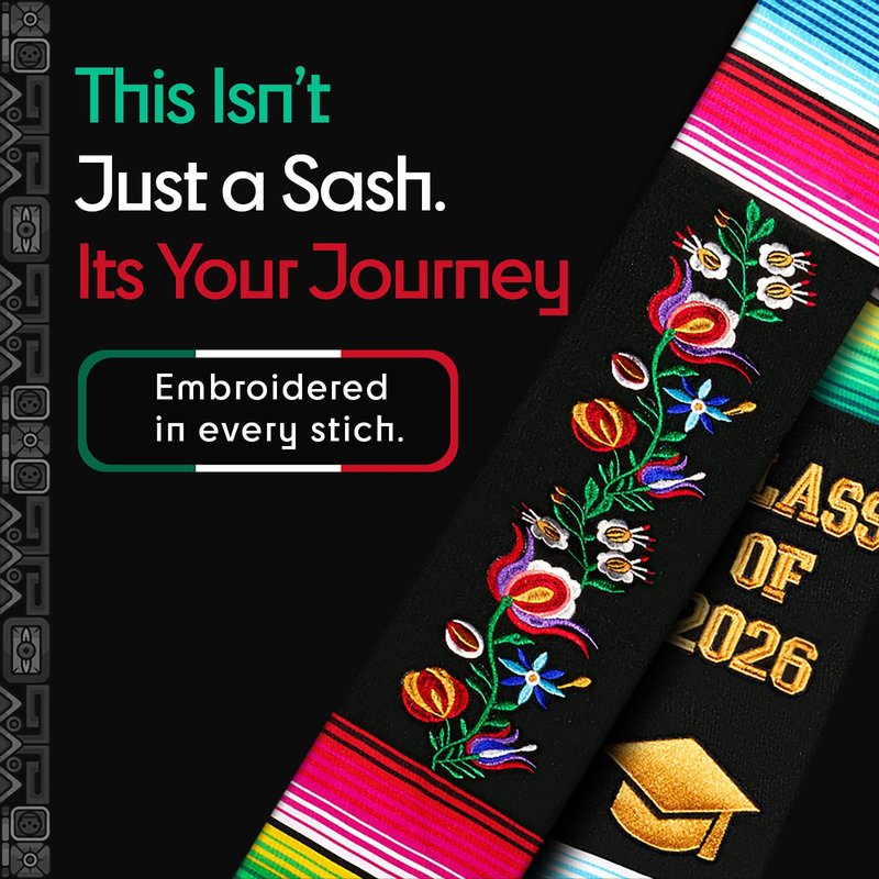 Serape Scholars Mexican Graduation Sash Class of 2026 | Mexican Graduation Stole | Estolas de graduacion 2026