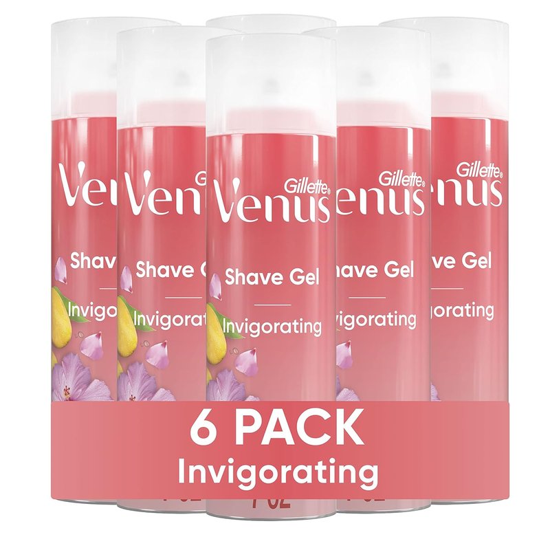 Gillette Venus Shave Gel - Invigorating Mango & Hibiscus Scent | Women’s 7 oz Cream, Pack of 6 (42 oz Total)