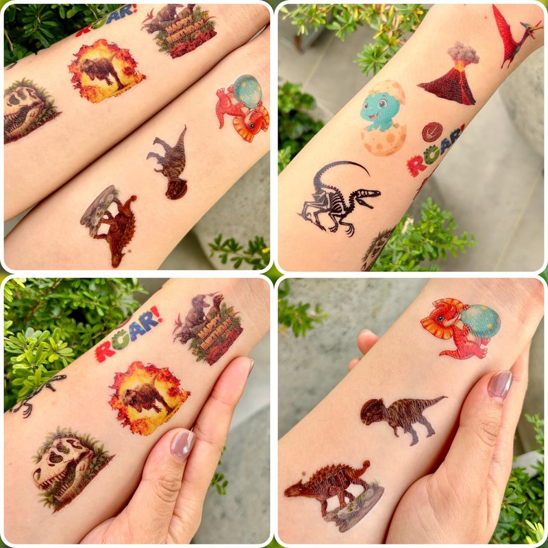 96PCS Dinosaur Temporary Tattoos Stickers - Dinosaur Themed Birthday Party Favors Birthday Party Decorations Supplies Accessories Gift Idea For Kids Teen Boys Girls Classroom Prizes Rewards