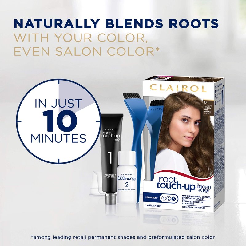 Clairol Root Touch-Up by Nice'n Easy Permanent Hair Dye, 5 Medium Brown Hair Color, Pack of 1