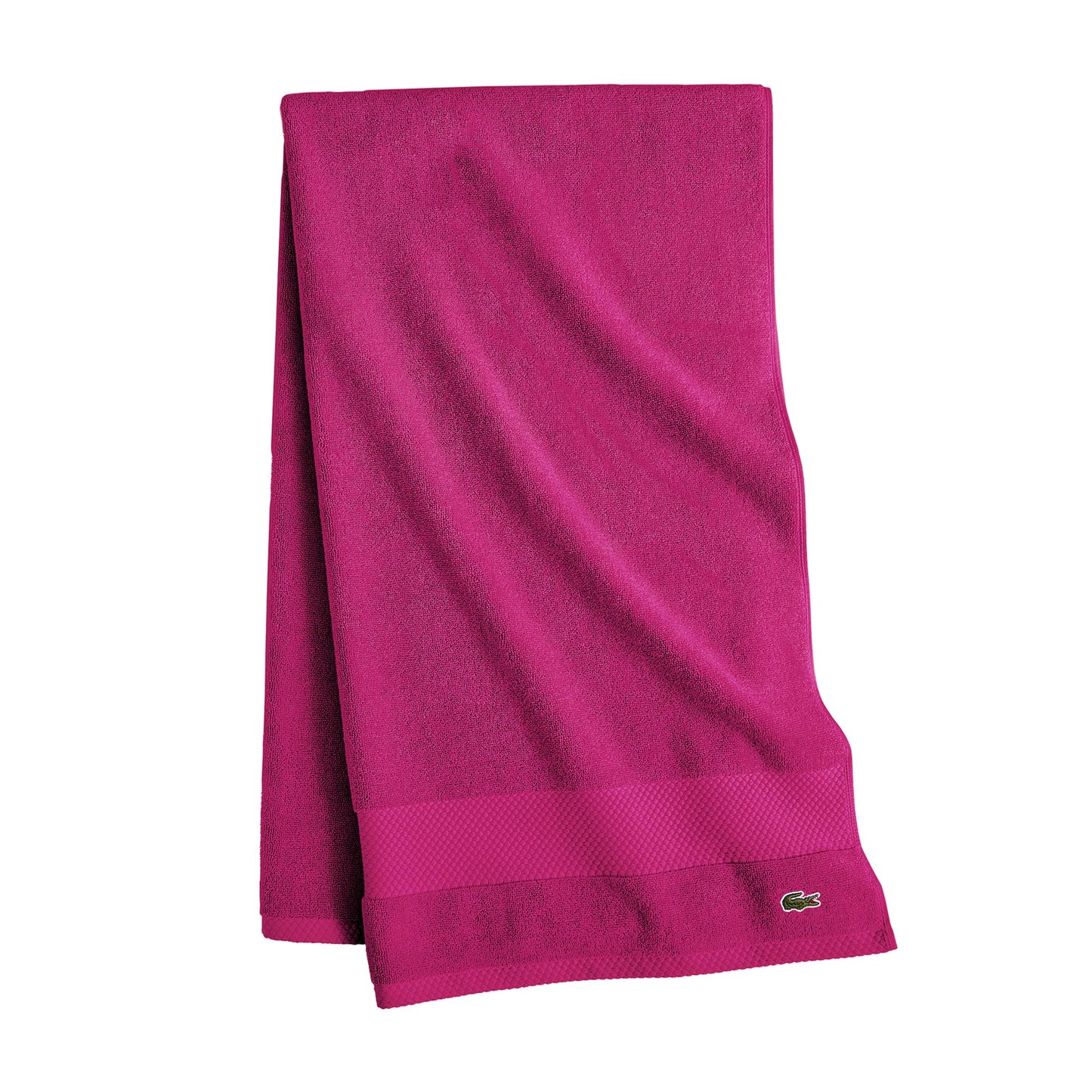 Lacoste Heritage Anti-Microbial Supima Cotton Bath Towel, Magenta, 30" x 54" – Absorbent & Quick Drying, Premium Super Soft Bath Towel, Bathroom Essential, Gift for All Occasions, Machine Washable