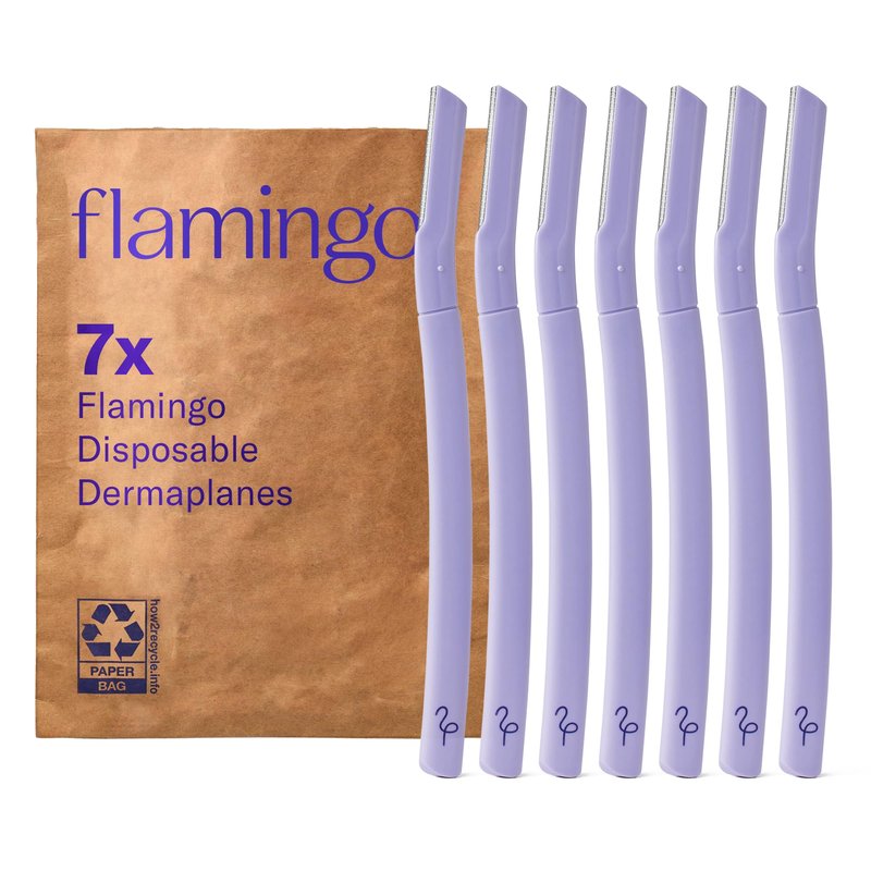 Flamingo Dermaplane Razor, Face Razors for Women, Disposable, 1 count, Pack of 7