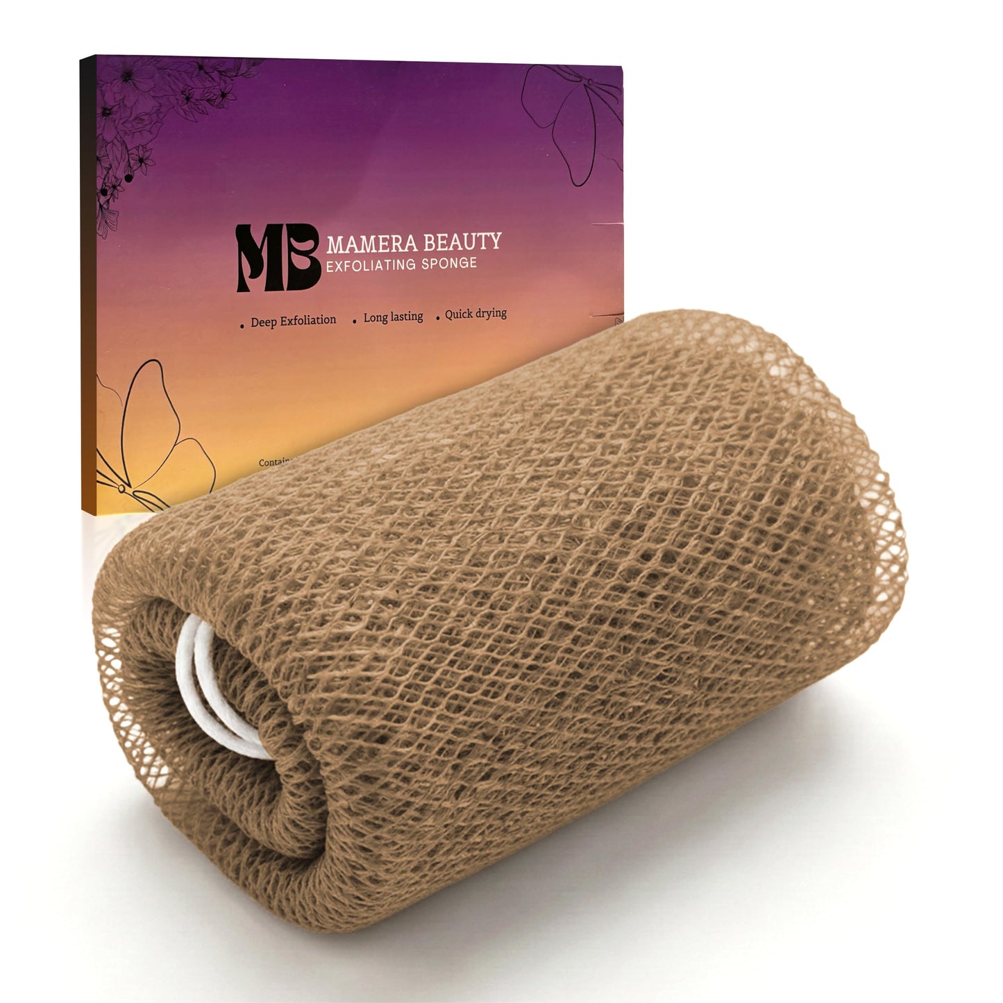 African Net Sponge Authentic (Sapo/Kessa), African Exfoliating Sponge Real African Net Black Owned, African Bath Sponge Back Scrubber, Body Exfoliator Shower Bath Accessories (Beige)