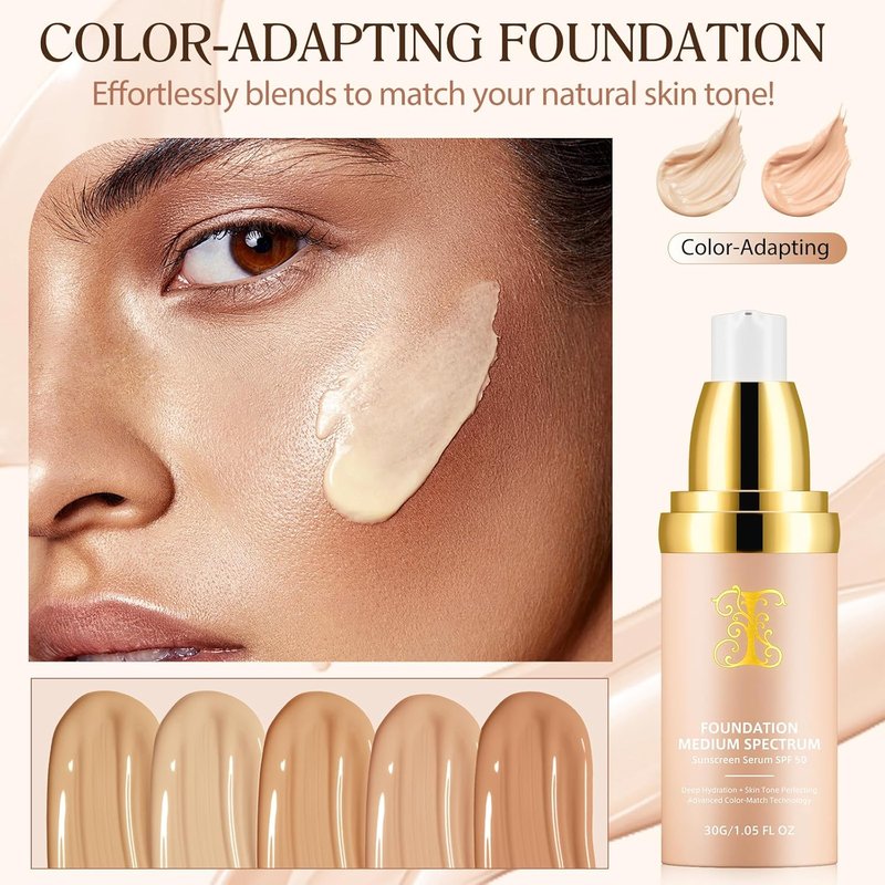Regine Switzerland Foundation 4-in-1 | Medium Spectrum SPF 50+, Anti-Aging, Hydrating Makeup - 30ml