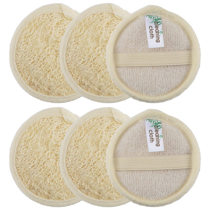 Natural Loofah Exfoliating Facial Scrubber, Made with Natural Shower Loofah Sponge, Bath Shower Loofah Sponge for Women and Men, for Face That Gets You Clean - 6 Count (1 Pack)