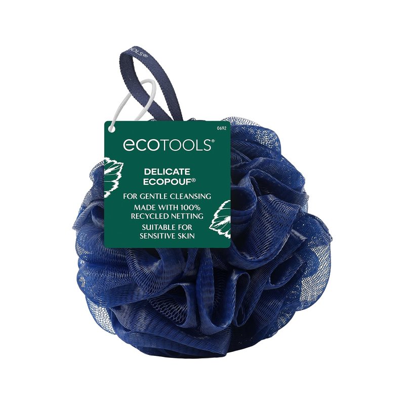EcoTools Delicate EcoPouf Body Loofah - Gentle Exfoliating Shower Sponge for Sensitive Skin, 1 Count