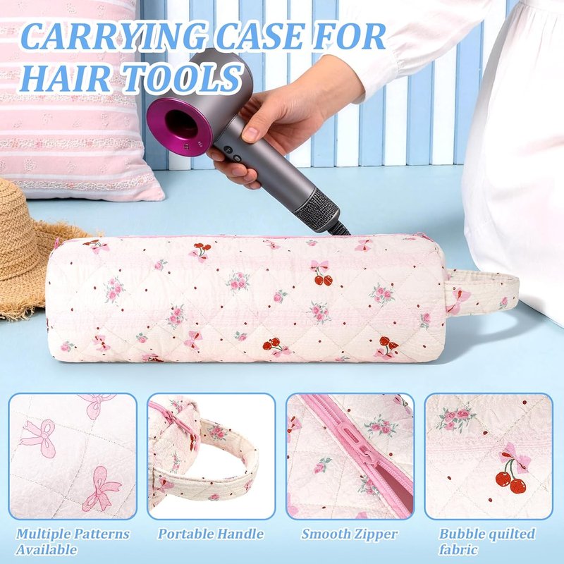 Likesing Quilted Hair Dryer Bag - Travel Case for Dyson Airwrap & Curling Iron | Perfect Gift for Friends