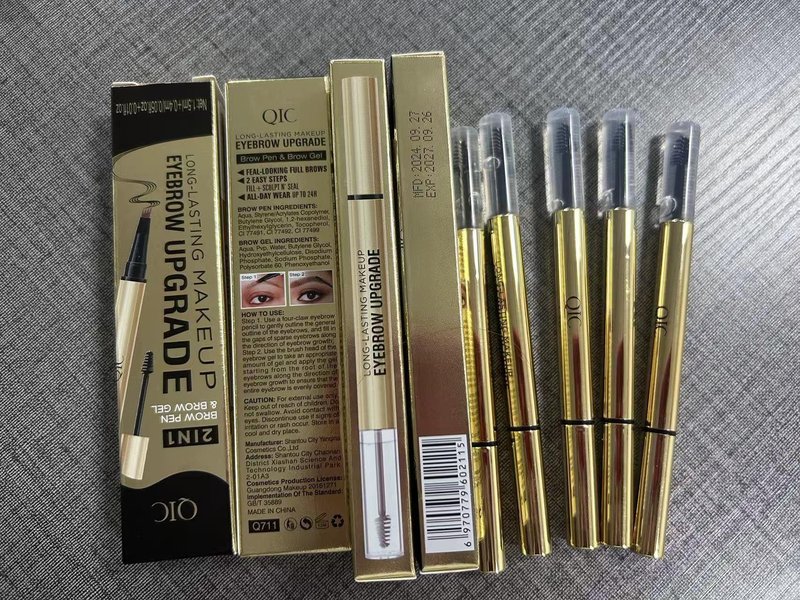 2 in 1 Long-Lasting Eyebrow Pencil and Brow Up-Grade Gel, Light Brown and Brown Shades (3#Dark Brown)