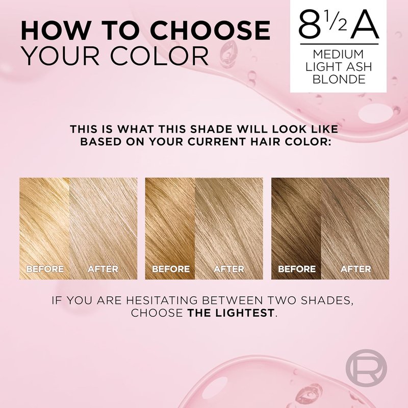 L'Oreal Paris Excellence Crème Hair Dye - Triple Care Formula for 100% Gray Coverage | 8.5A Medium Light Ash Blonde
