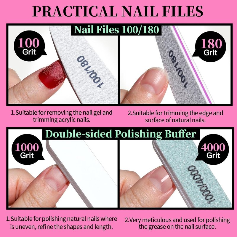 Nail Care Kit - Professional Nail Tools with Files, Buffers & Cuticle Nippers | Complete Manicure & Pedicure Set