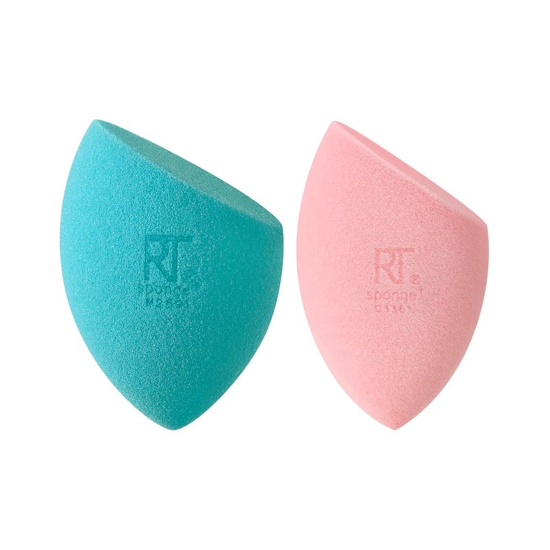 Real Techniques Miracle Mattifying Makeup Sponge Duo - Full Coverage Blending Sponges for Oily Skin | 2 Count, Matte Finish