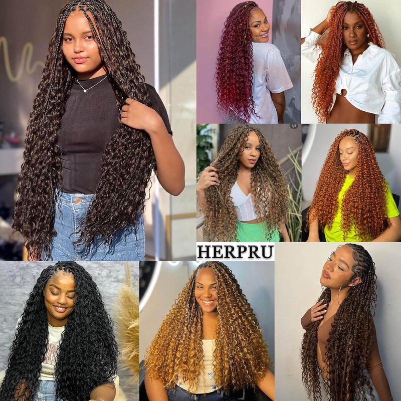 Skiennix Human Braiding Hair - Wet & Wavy Deep Wave Extensions | 110g Boho Chocolate Brown 16-Inch 3 Bundles