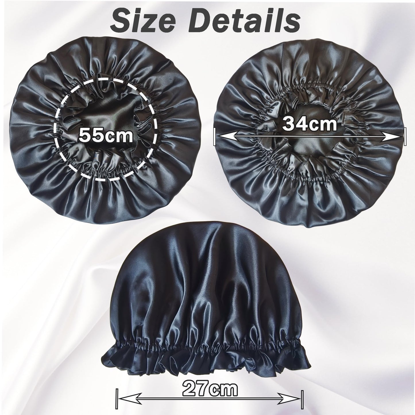 vidsel Silk Bonnet for Sleeping Women, Satin Hair Bonnets for Women, Double Layer Reversible Hair Wrap Lined Sleep Cap for Braid Curly Hair