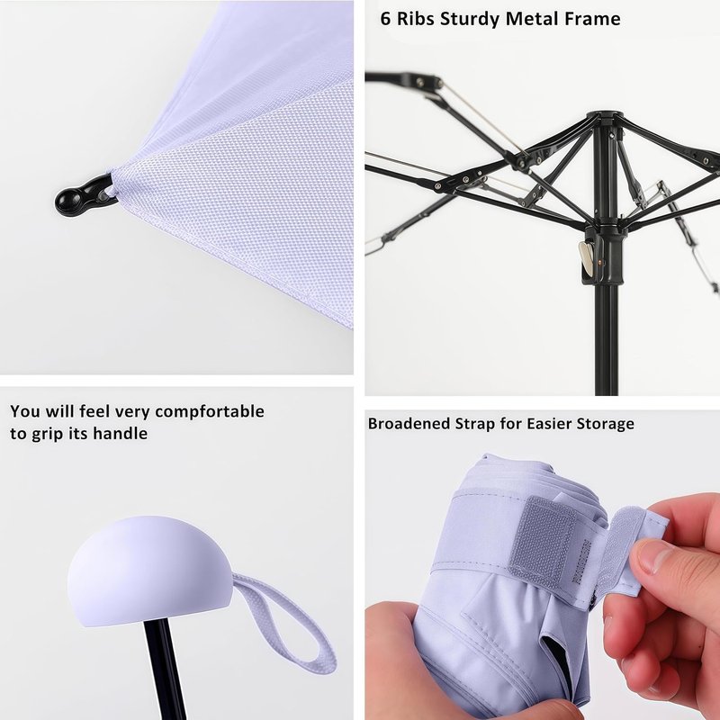 BAODINI Mini Travel Umbrella - Compact UV Sun Protection | Lightweight & Portable for Women, Kids, Men