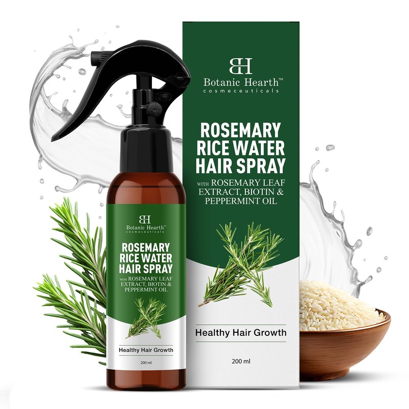 Botanic Hearth Rosemary and Rice Water Spray for Hair Growth - 6.8oz | Korean Scalp Treatment for Thinning, Hair Regrowth, Anti-Itch, Hair Spray for Women and Men, Sulfate & Paraben Free