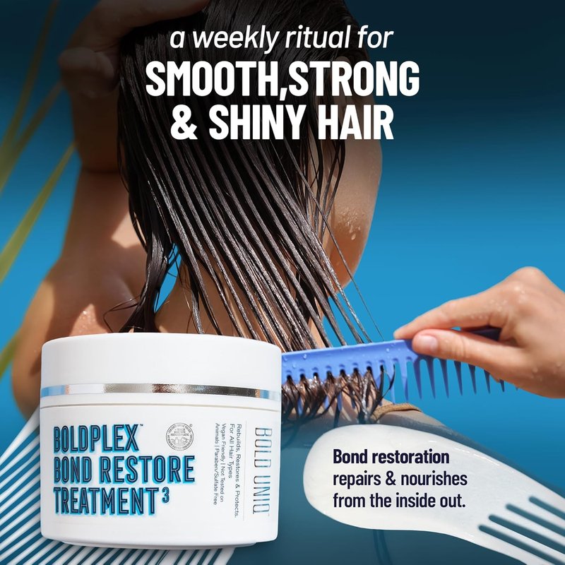 BOLD UNIQ BoldPlex Hair Mask - Deep Conditioner for Dry, Damaged Hair - Nourishes Curly & Frizzy Hair - 6.76 Fl Oz