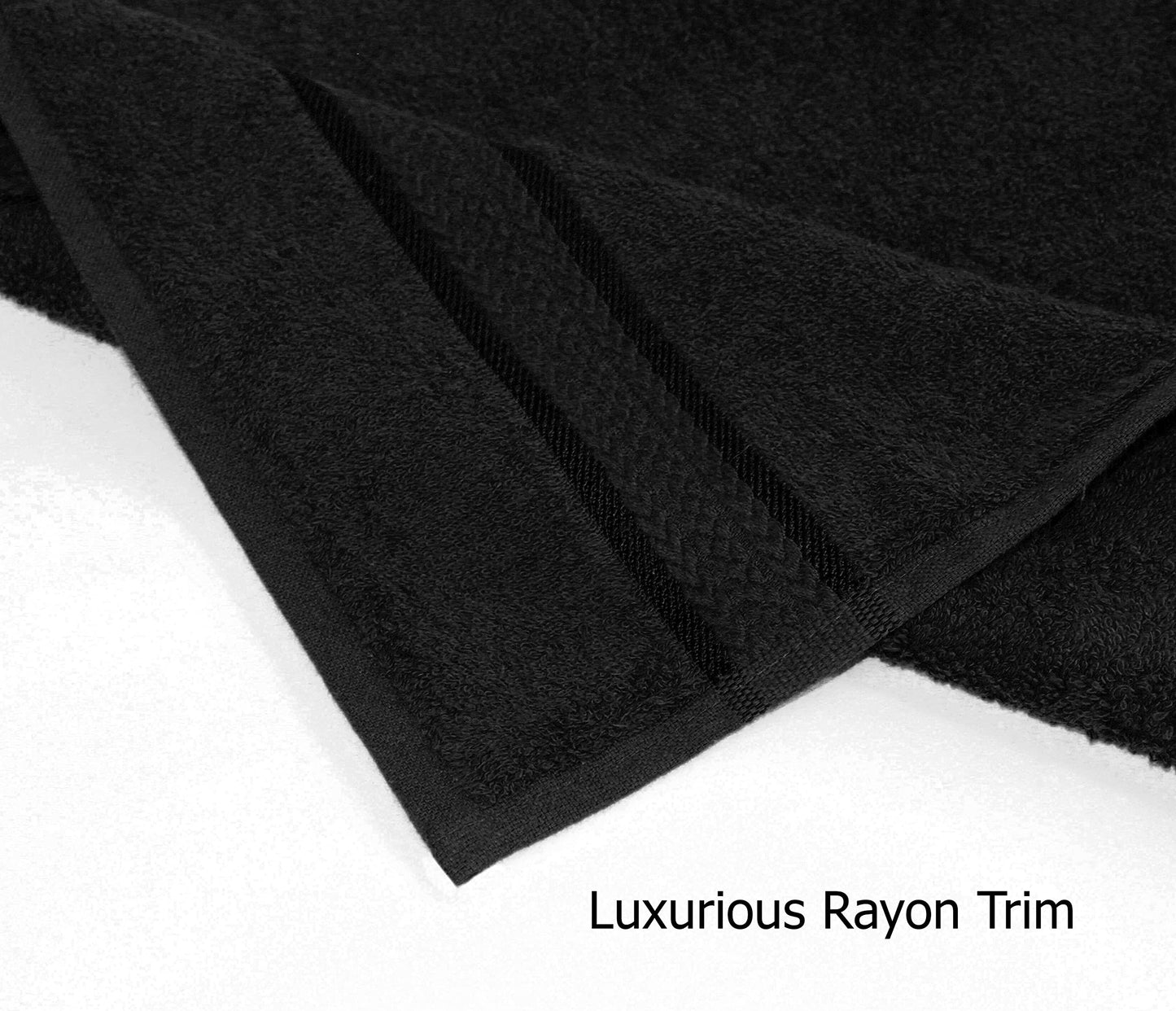COTTON CRAFT Ultra Soft 12 Pack Wash & Face Cloths 12x12 - Highly Absorbent Bathroom Shower Kitchen Utility Towels - Use Everyday - Easy Care Machine Wash - Premium Ringspun Cotton 580 GSM - Black