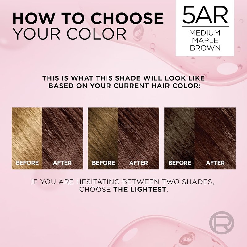 L'Oreal Paris Excellence Crème Hair Dye - Triple Care Formula for 100% Gray Coverage | 5AR Medium Maple Brown, 1 Kit