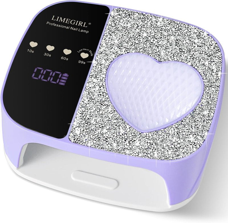 LIMEGIRL UV LED Nail Lamp Kit - Fast Curing Gel Polish Dryer with 4 Timer Settings | Cordless & Rechargeable