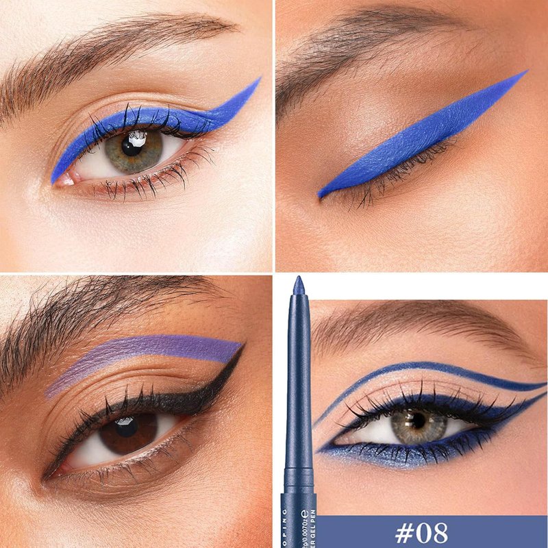 Hyesamyo Waterproof Smudge-Proof Cream Eyeliner Set, Quick-Drying Smooth-Glide, 12 Versatile Shades Available, Beginner-Approved, Long-Lasting, Safe for Sensitive Eyes & All Skin Types 8#