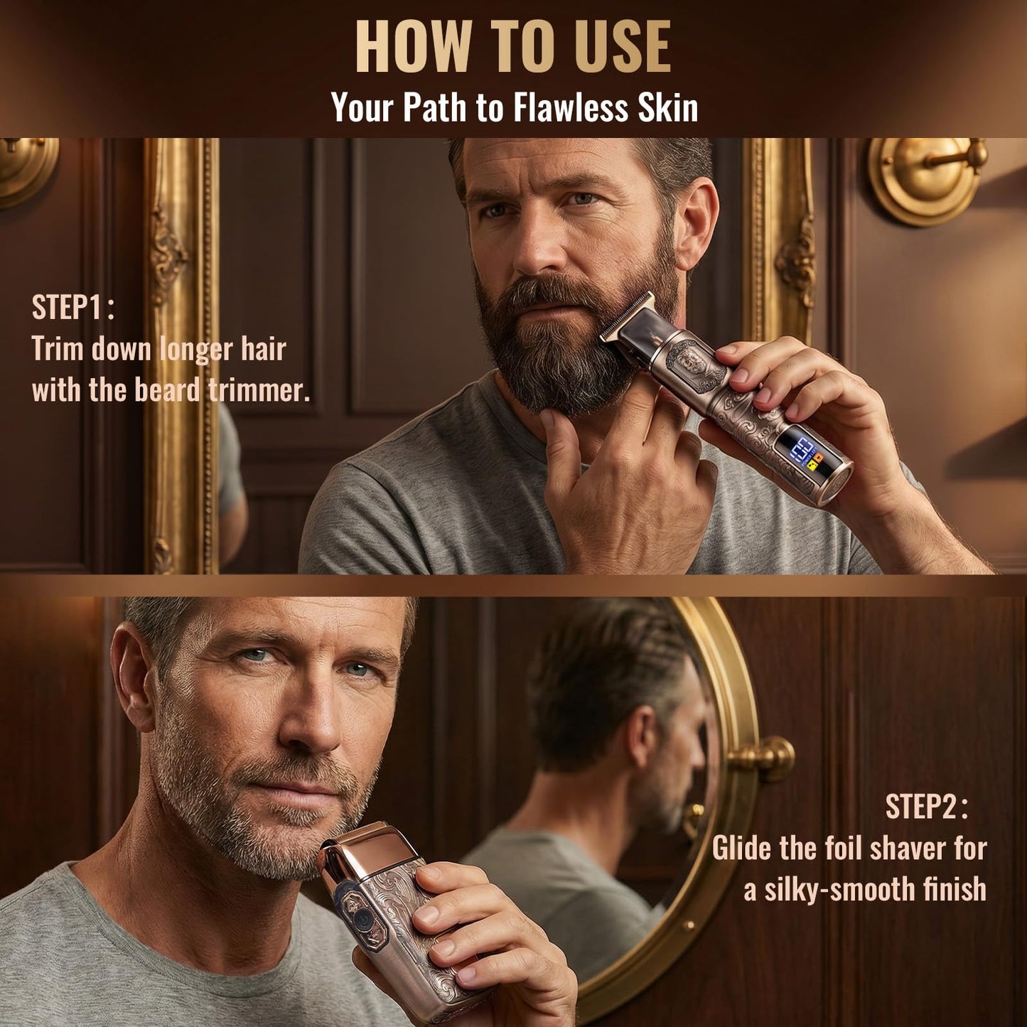 Ufree Foil Shavers Electric Razor for Men, Beard Trimmer Grooming Shaving Kit, Hair Trimmer, Cordless Head Shavers for Bald Men Barber Clippers, Birthday Gifts for Him