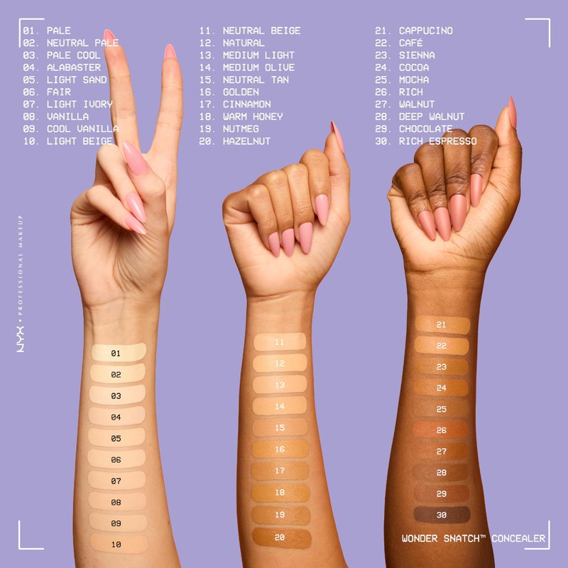 NYX PROFESSIONAL MAKEUP Wonder Snatch Concealer, Brightening, Lifting & Snatching Full Coverage Makeup Concealer with 24HR Wear, Vegan & Cruelty Free - Pale Cool