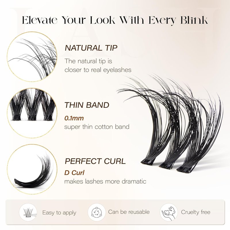 Lash Clusters - 108 Pcs 3D Curl Individual Eyelash Extensions | Wispy Volume 10-16MM for DIY Home Use