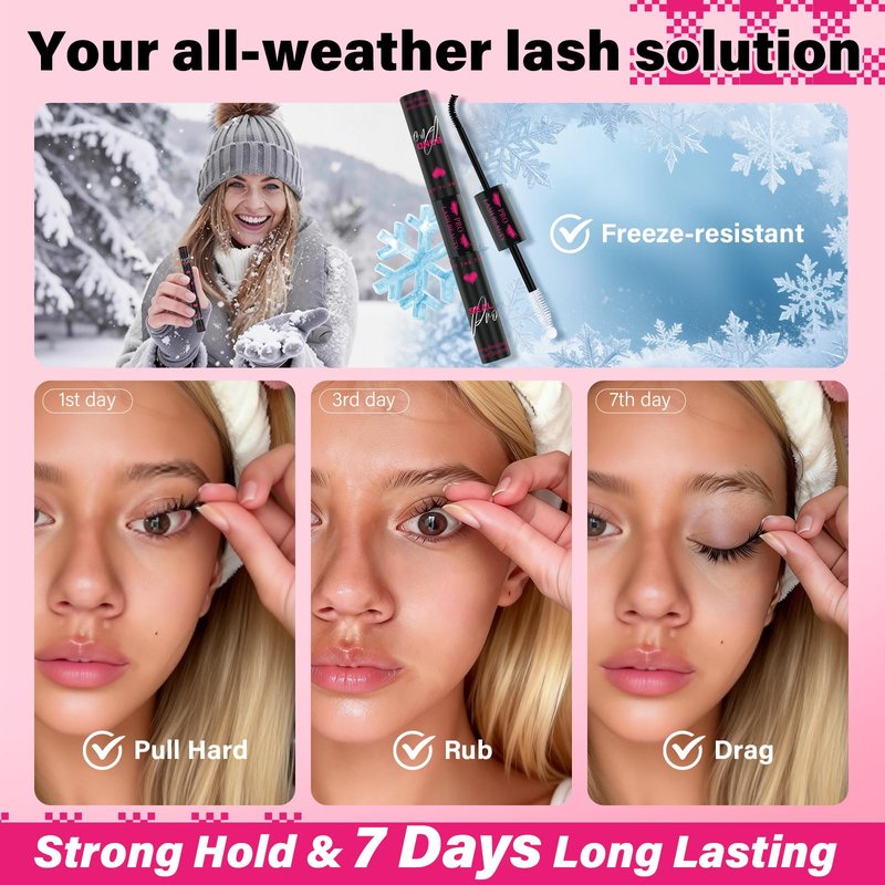 PROLASHBEAUTY Lash Cluster Glue 7 Days Long Lasting Bond and Seal Lash Glue Waterproof Lash Bond & Seal for Clusters 1 Week Strong Hold 2-3S Fast Dry(10ml, Black)