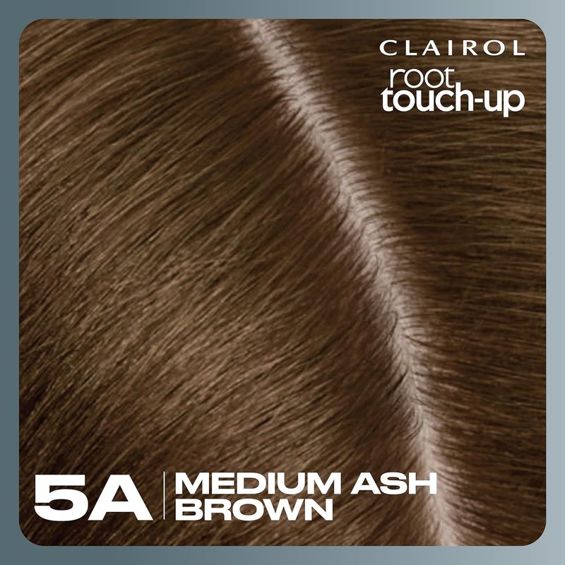 Clairol Root Touch-Up - Permanent Hair Dye 5A Medium Ash Brown | 100% Gray Coverage | Easy Brush Application | Pack of 2