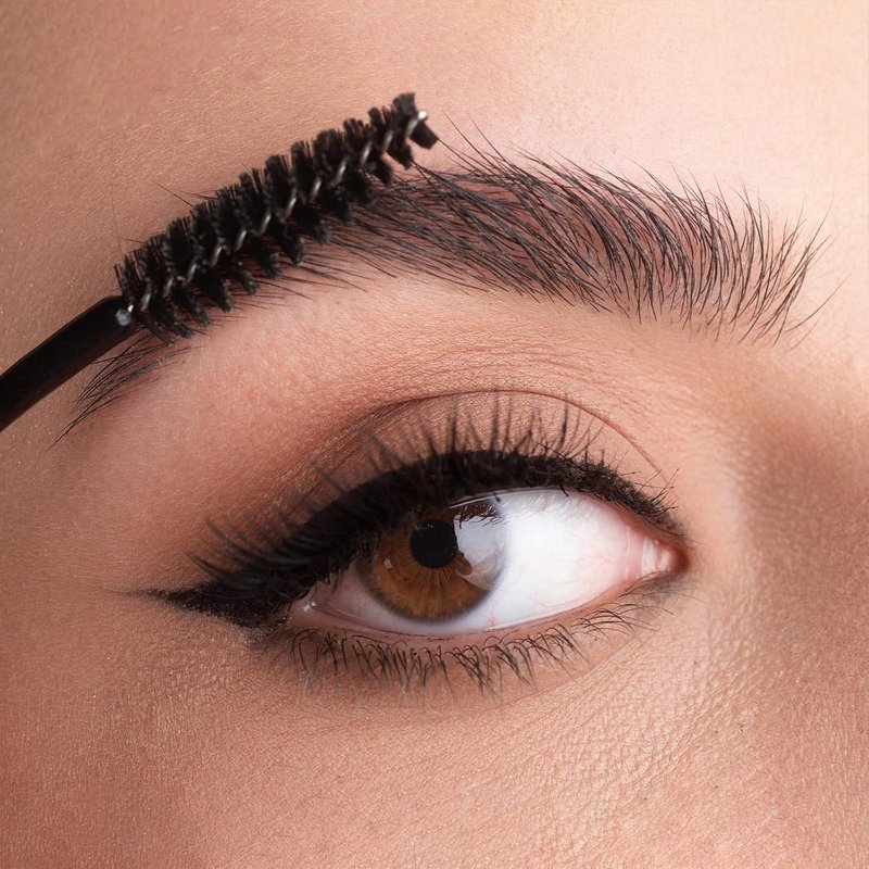 Skiennix Eyebrow Scissors - 2-in-1 Professional Trimmer with Comb & Brush for Women & Men | Pink