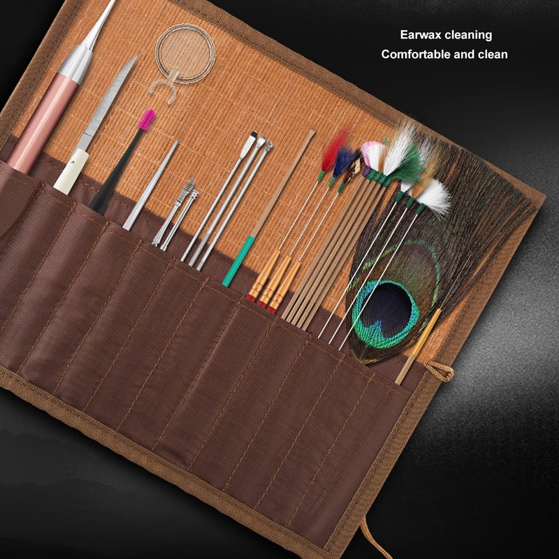 7pcs Ear Clean Kit – Bamboo Mat Ear Wax Removal & Massage Tool, Goose Ear Cleaner for Comfortable Hearing