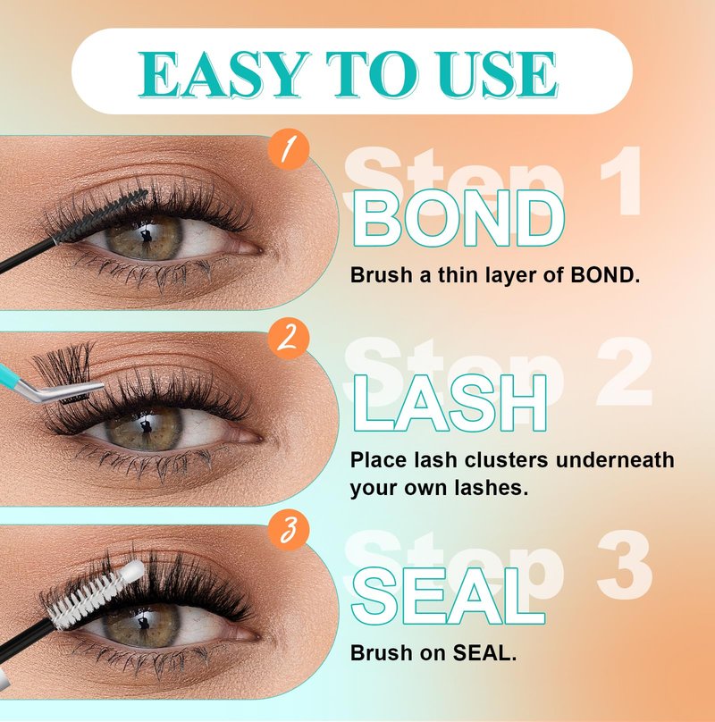 GEMERRY Lash Bond and Seal Waterproof 12ml Lash Cluster Glue for Eyelash Clusters Long Lasting for 72-96 Hours Eyelash Glue for Self Use at Home