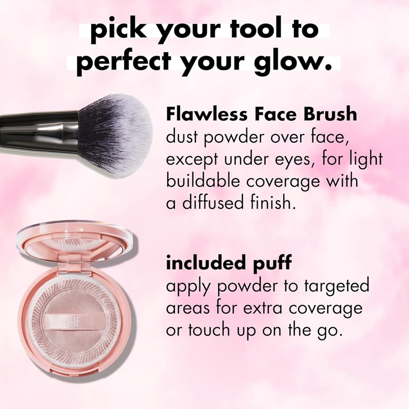 e.l.f. Halo Glow Powder - Ultra-Fine Finishing Powder for Smooth Pores & Fine Lines | Vegan, Deep Neutral
