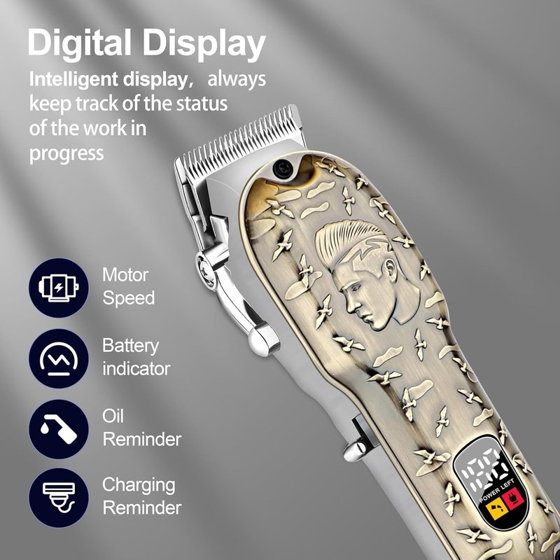 LQT Hair Clippers - Professional Cordless Clippers with LED Display & Rechargeable Beard Trimmer | Hair Cutting Kit