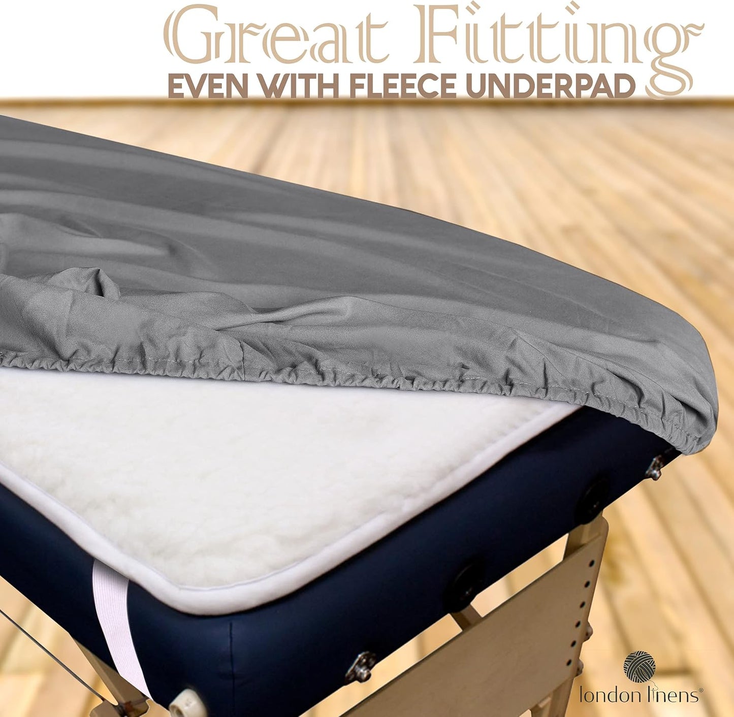 Soft Microfiber Massage Table Sheets Set - 3-Piece Cover, Fitted Sheet & Face Rest | Grey