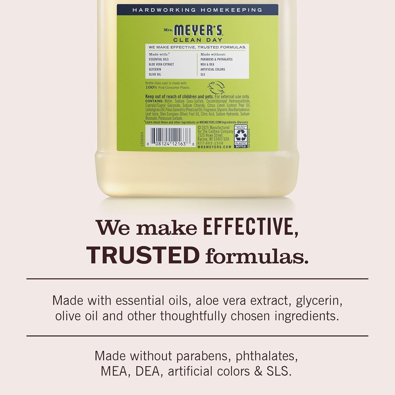 Mrs. Meyer's Clean Day Hand Soap Refill - Lemon Verbena Scent | 33 Fl Oz Bottle