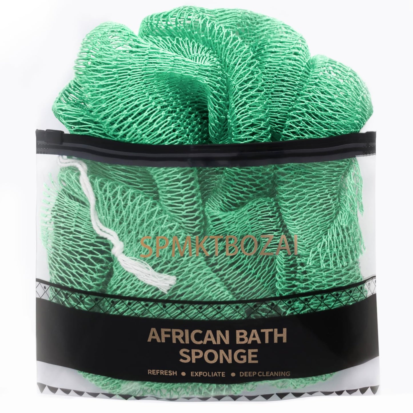 SPMKTBOZAI African Net Sponge Authentic, Loofah Exfoliating Body Scrubber Bath Sponge, African Exfoliating Net Sponge Back Scrubber Washcloth for Shower, Body Care Bathing Accessories (Mint Green)