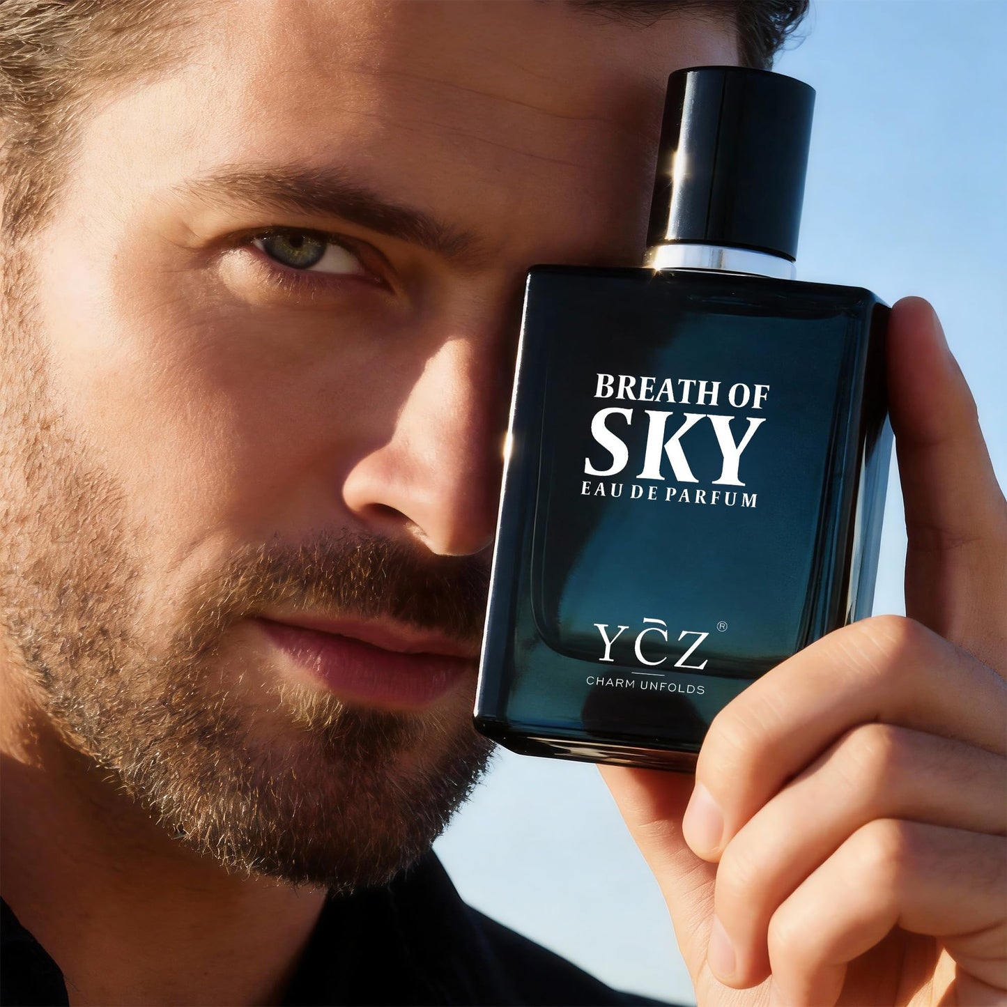 Ycz SKY Cologne for Men, 1.7oz Long-Lasting Eau de Parfum -Aromatic Woody Scent with Orange Blossom & Rose, Amber & Cedarwood Base, Fresh Masculine for Daily Wear, Date Night & Special Occasions