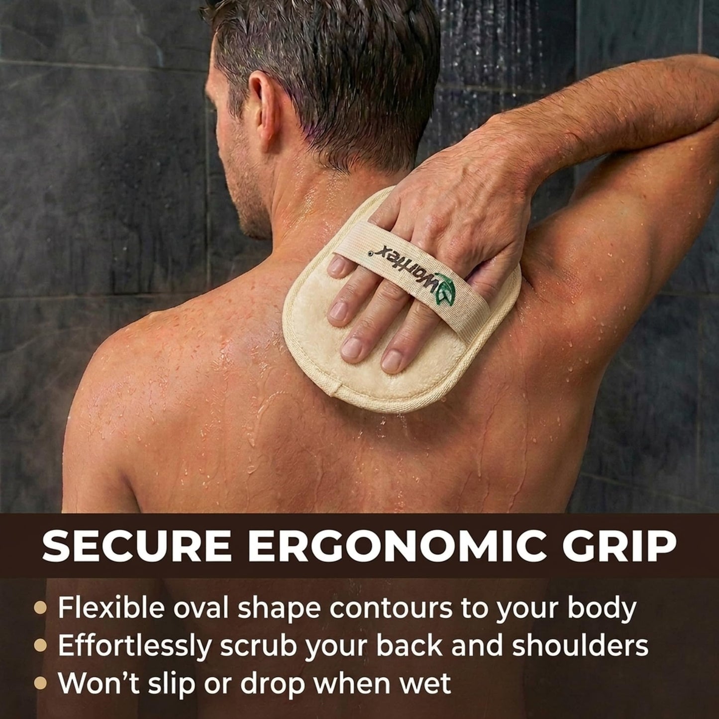 Waritex Egyptian Loofah Oval Exfoliating Body Scrubbers [3 Pack] - Loofah Shower Pads with Hand Strap for Gentle Skin Exfoliation, Smooth & Refreshing Skin, Face and Body