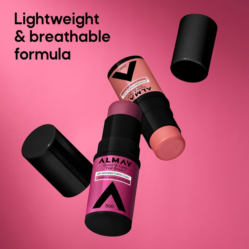 Almay Lip and Cheek Tint, Color & Care Tint Stick, Multi-Use Moisturizing Blush and Lip Color, Dewy Finish, 400 Nude Flush, 0.25 oz