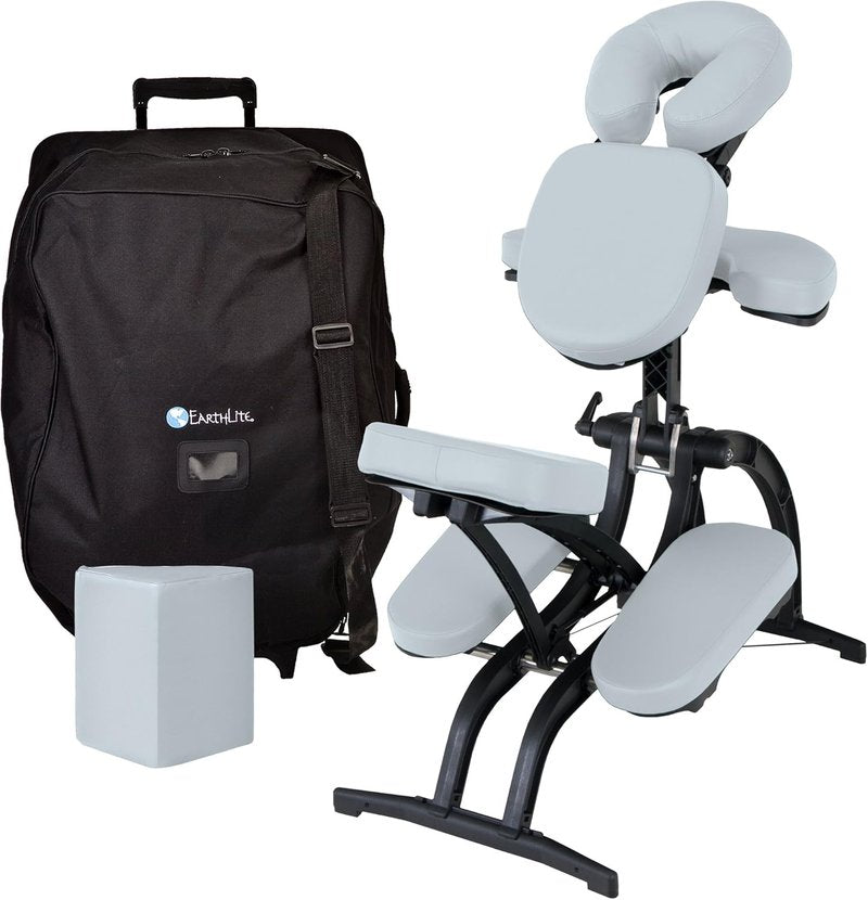 Earthlite Portable Massage Chair Avila II - Premium Folding Spa & Tattoo Chair with Rolling Carry Case