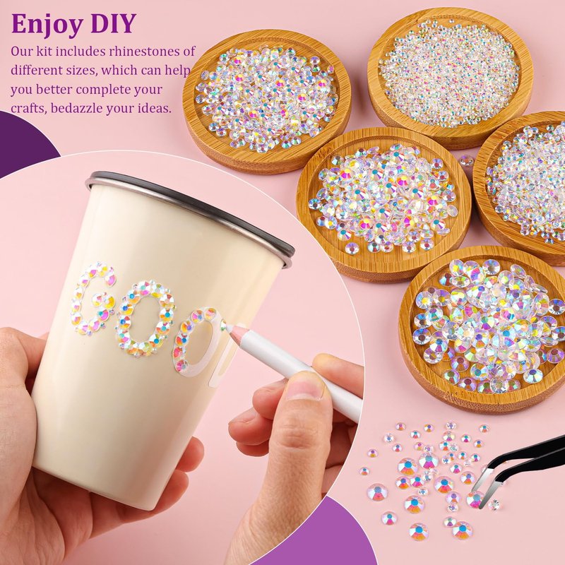 Resin Rhinestones for Crafting with 3Pcs 10ml B7000 Jewelry Glue, 2 Boxes Transparent AB Flatback Gems Crystals Diamond for Bedazzling Crafts DIY Nail Art Makeup,Gems for Clothing Tumblers Shoes