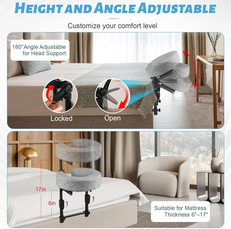 Regine Switzerland Adjustable Massage Headrest - Portable Face Cradle for Home Use | Ideal After Eye Surgery