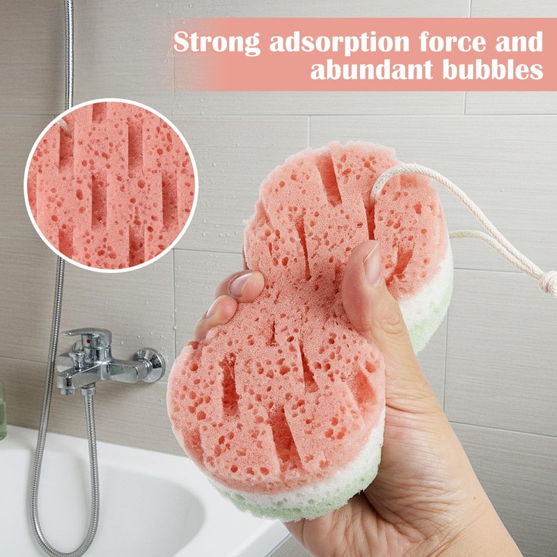 2 Pack Bath Sponges for Shower, Dual-Texture Exfoliating Loofah Sponge, Gray and Green Body Sponge for Women Men, Shower Sponges for Gentle and Deep Cleansing Foam