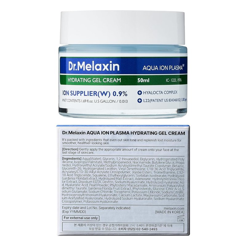 Dr. Melaxin Aqua Ion Plasma Hydrating Gel Cream - Moisturizing for Dry & Sensitive Skin | 50ml (1.69 fl. oz)