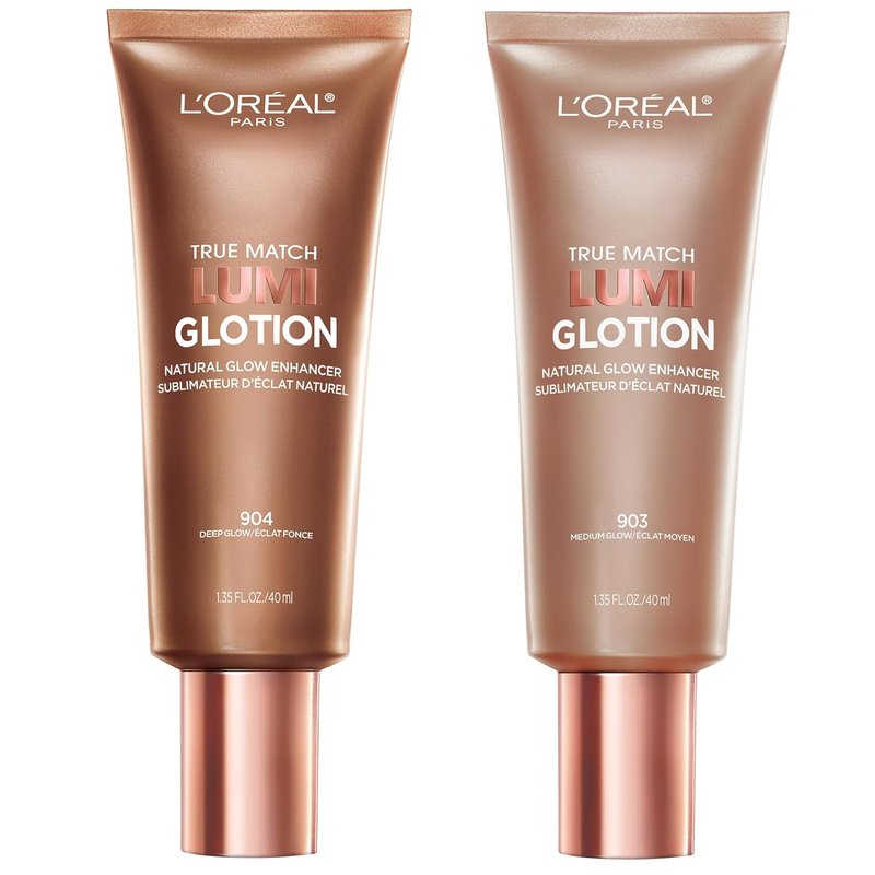 L’Oréal Paris True Match Lumi Glotion Bundle - Highlighter & Bronzer for Radiant Glow | Medium & Deep Shades