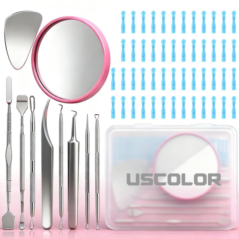 60PCS Pimple Popper Tool Kit, Professional Blackhead Remover for Face, Stainless Steel Pimple Extractor Set, Blackhead Remover Tweezers for Acne, Whitehead, and Blemish Treatment
