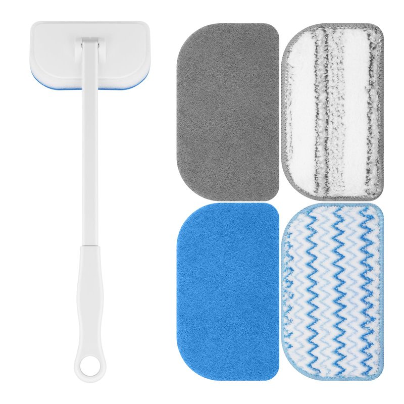 MOSEN Scrub Brush for Shower,4-in-1 Cleaning Brushes with 4 Different Function Cleaning Heads Brush for Shower Cleaning Bathroom Kitchen Car Tub Tile